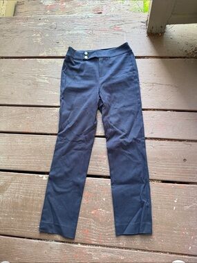 NIC+ZOE Navy Straight-Leg Pants with Button Waist